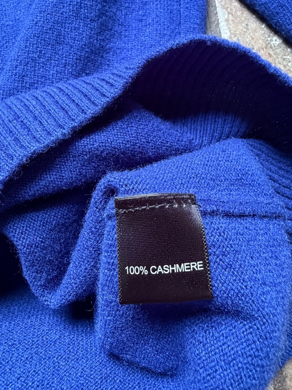 Qi Cashmere Men's Royal Blue 100% Cashmere Quarter Zip Sweater Size Large - Picture 3 of 7